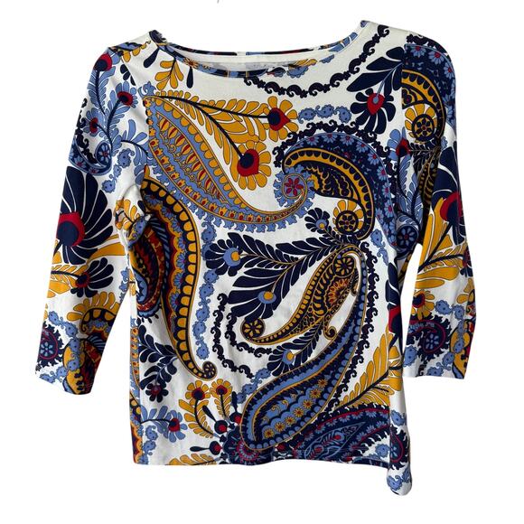 The Talbots Tee Size M/P Scroll pullover T-Shirt size - Picture 1 of 7